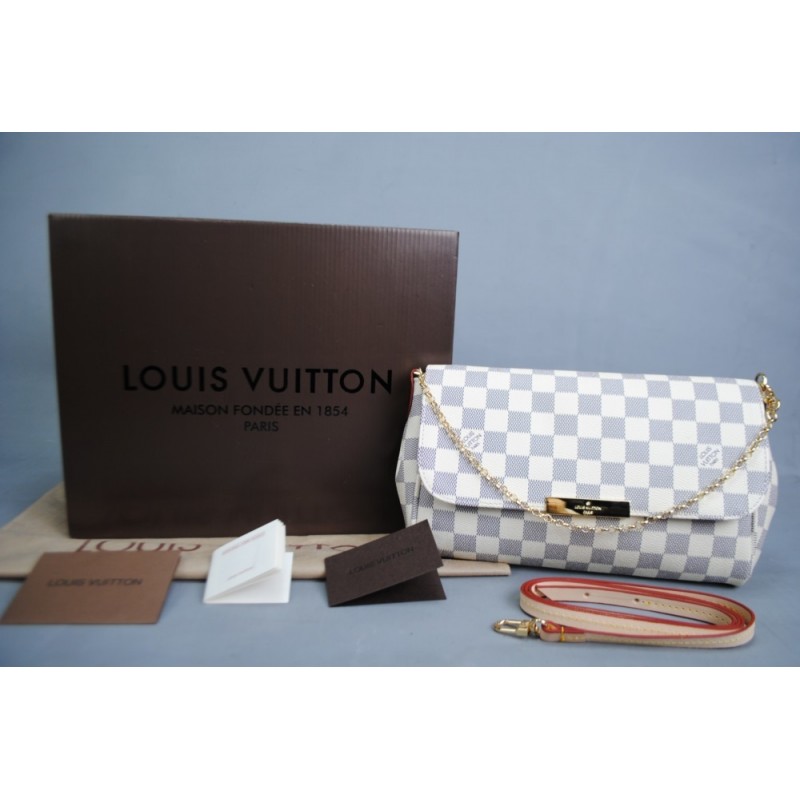 LOUIS VUITTON DAMİER AZUR FAVORITE %100 hakiki vejital deri