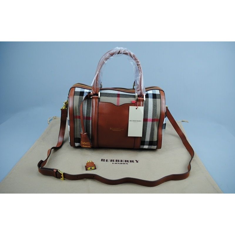 BURBERRY MARKA MEDIUM SARTORIAL HOUSE CHECK BOWLING BAG TABA