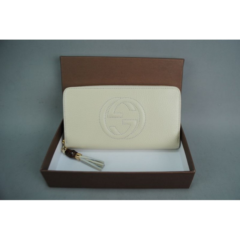 GUCCI SOHO LEATHER ZIP AROUND %100 HAKIKI DERI