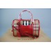 BURBERRY MEDIUM SARTORIAL HOUSE CHECK BOWLING BAG KIRMIZI