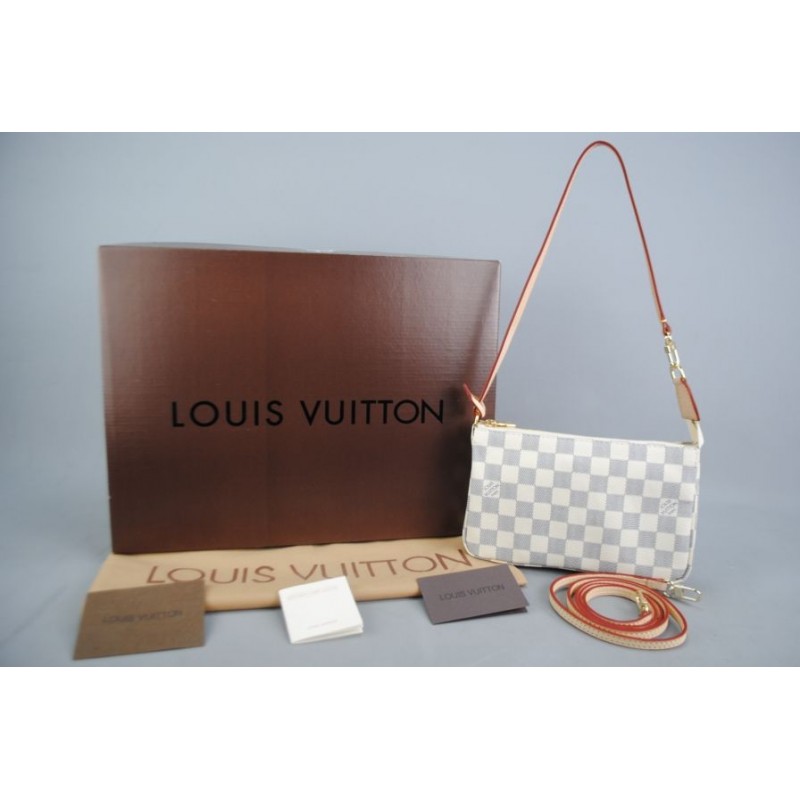 DAMIER AZUR POCHETTE ACCESSOIRES HAKIKI VEJITAL DERI