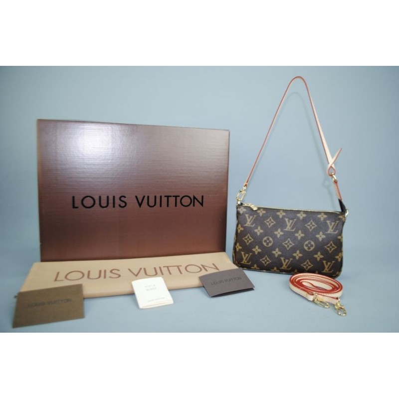 MONOGRAM CANVAS POCHETTE ACCESSOIRES HAKIKI VEJITAL DERI