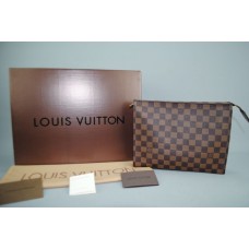 LOUIS VUITTON DAMIER CANVAS TOILETRY POUCH %100 hakiki vejital deri
