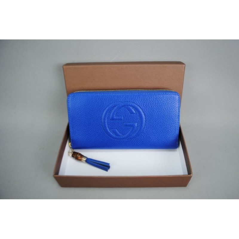GUCCI SOHO LEATHER ZIP AROUND %100 HAKIKI DERI