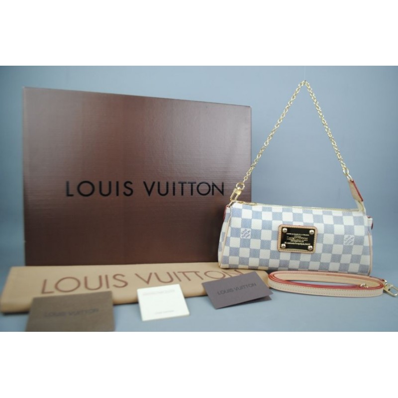 LOUIS VUITTON DAMIER AZUR EVA CLUTCH VEJITAL DERI